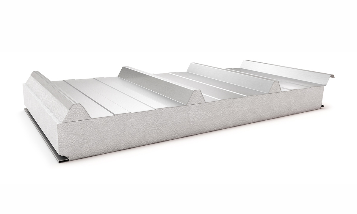 Insulated roof panel with polystyrene core PWS-D